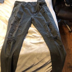 Ripped Black American Eagle Skinny Jeans